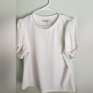White Puffy Sleeve Blouse